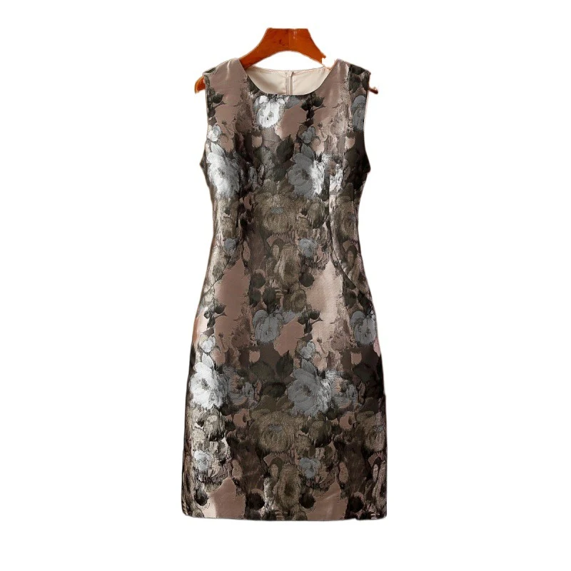 Chinesisches Mode-Tuschemalerei-Temperament, schlankes, ärmelloses Retro-Kleid — foto 1