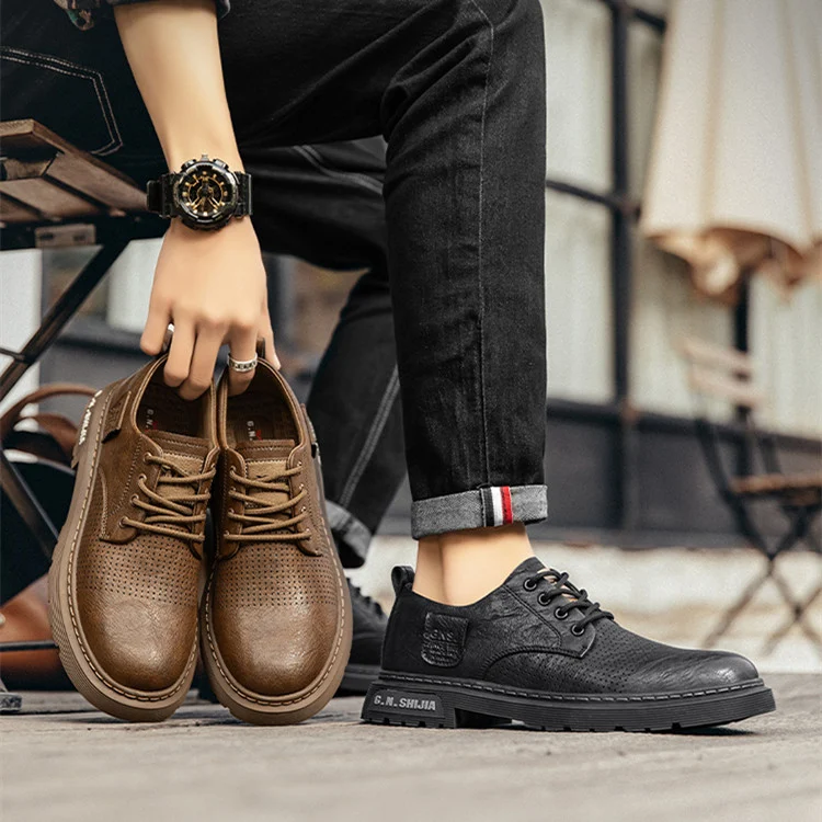 Herren Business-Freizeitschuhe aus atmungsaktivem, gelochtem Leder – Elegante Lederschuhe für optimalen Tragekomfort im Alltag. — foto 1