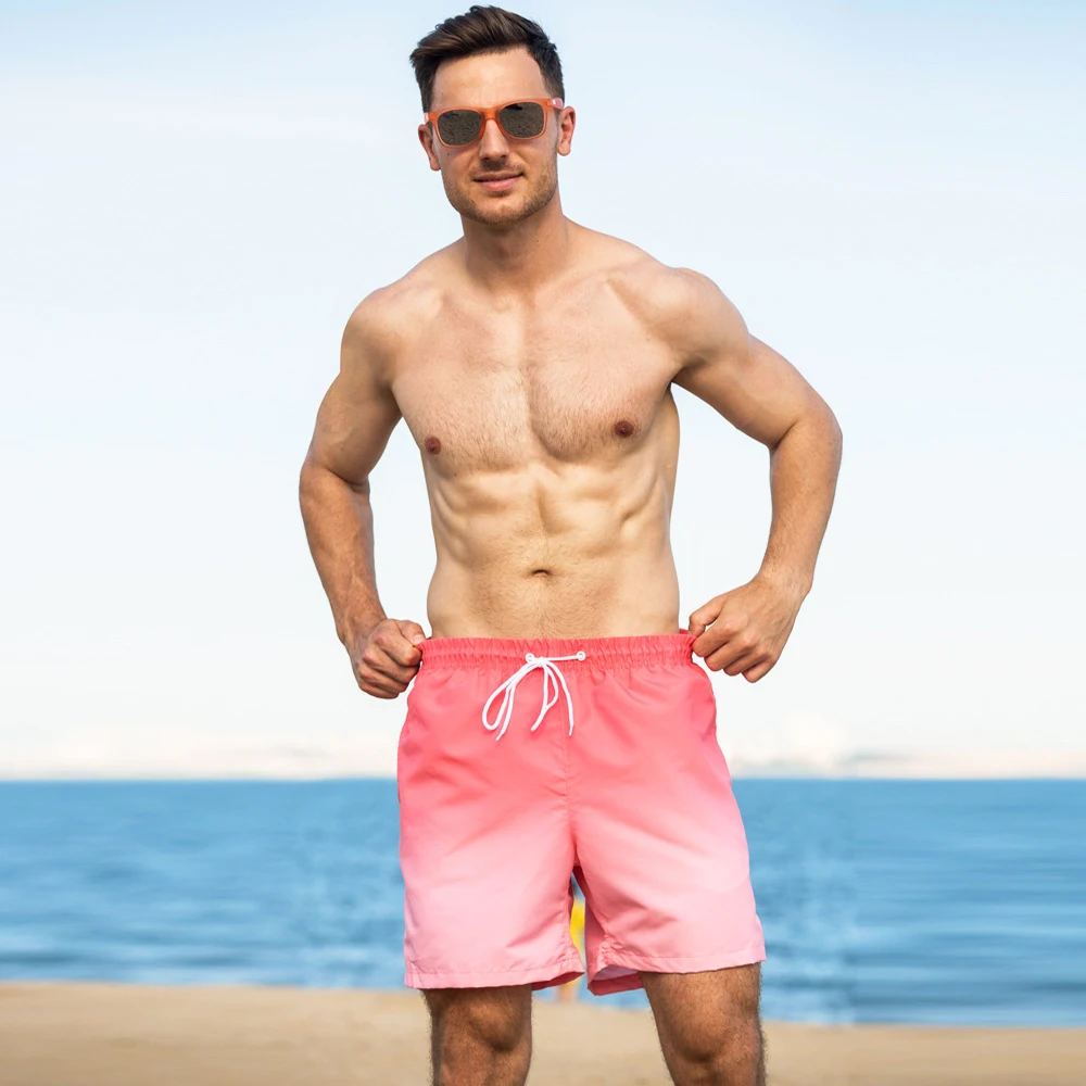 Title 8, Mens Gradient Swimming Trunks Loose Printed Fo...