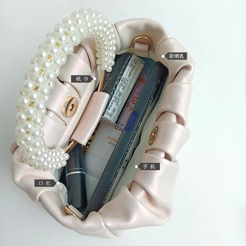 Bolsa Feminina de Ombro e Mão com Pérolas, Estilo Temperamento, Design Clássico e Sofisticado para Qualquer Ocasião — foto 5