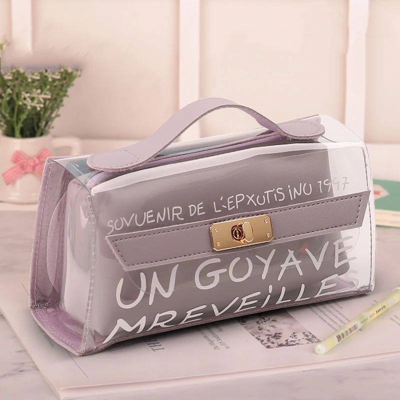 Title 6, Small Daisy Transparent Pencil Case Stationery Box