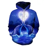 Dolphin 3D Printed Hoodie, European and American Pullover Style, Comfortable and Stylish, Perfect for Everyday Wear, Gre — photo 3
