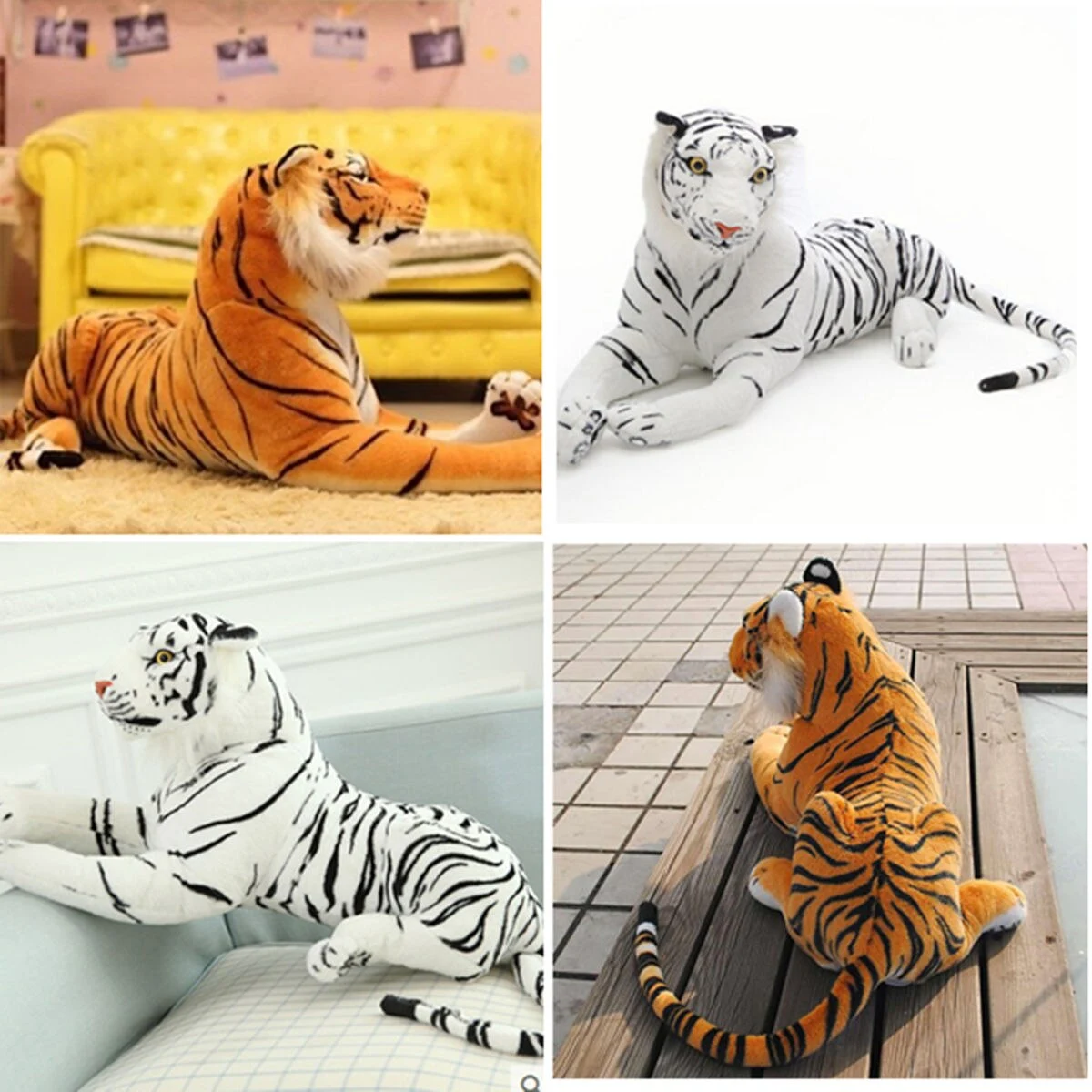 Title 2, Simulation tiger big plush toy, a soft and real...
