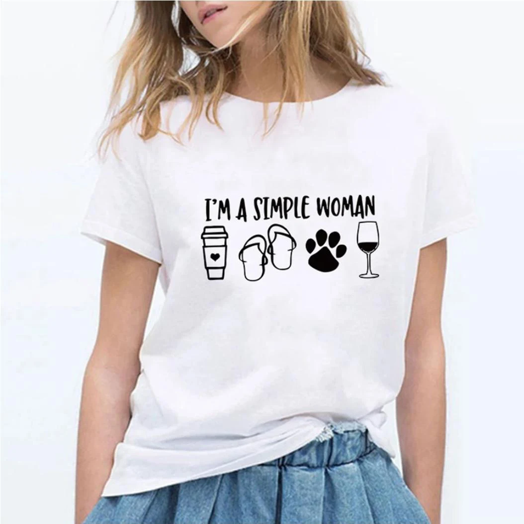 Buitenlandse handel T-shirt voor dames, "I'm A Simple Woman" korte mouw, modieus, casual en comfortabel, nu verkrijgbaar via AliExpress! — foto 1