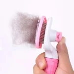1PC Pet Hair Removal Brush Dog Cat Hair Comb Stainless Steel Automatic Hair Fading Pet Cleaning Grooming — photo 4