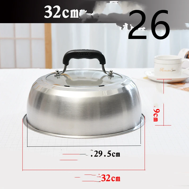 Title 4, Wok rotondo rialzato in acciaio inox con coperc...