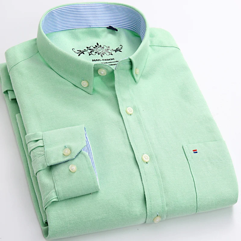 Title 15, Camisa casual Pure Color de algodão sem ferro. ...