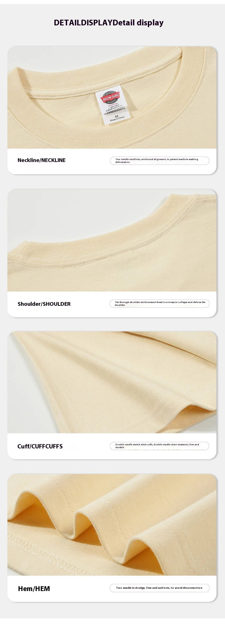 Title 3, T-shirt in cotone giapponese 250g girocollo ves...