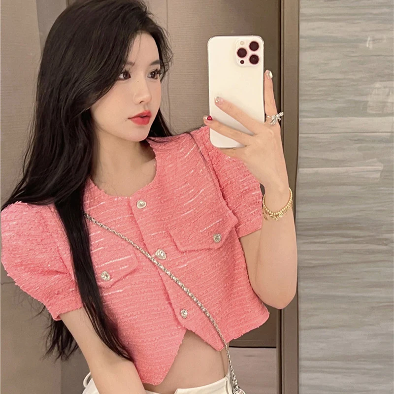 Cardigã curto de manga curta feminino estilo Xiaoxiang — foto 4