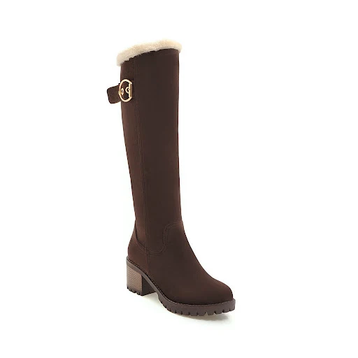 Title 5, Versatile warm knee-high boots with medium chun...