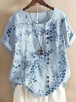 Women's New Printed Round Neck Pullover Short Sleeve Loose — photo 2