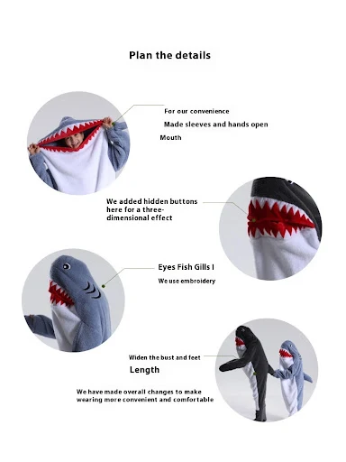 Title 3, Dolphin Shark Blanket Soft Hooded Sleeping Bag