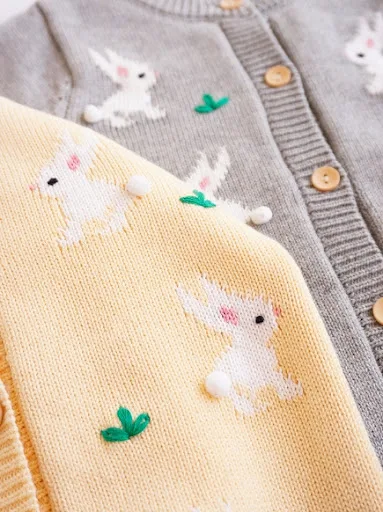 Title 7, Cardigan lavorato a maglia per neonate stile co...