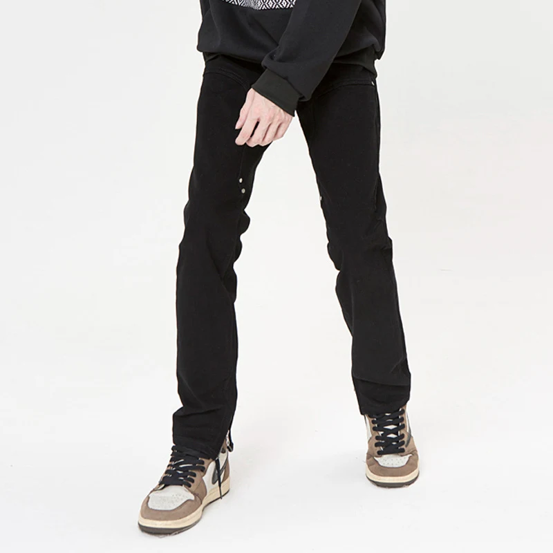 Calças retas americanas e europeias de cintura alta, estilo American High Street, caimento perfeito e design moderno para mulheres. — foto 6