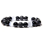 Pulseira de Olho de Tigre e Ágata Preta de qualidade, pedra natural 8mm, ornamento feito à mão, elegância e poder. — foto 21
