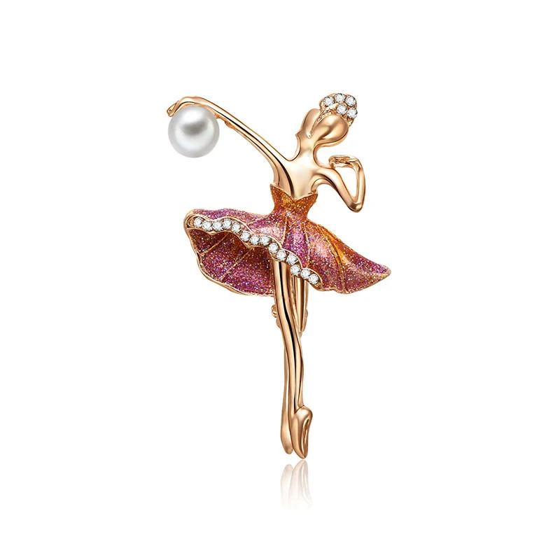 Broche de bailarina de liga com diamantes criativa para moda, um acessório elegante e charmoso, ideal para adicionar um toque especial ao seu visual. — foto 7