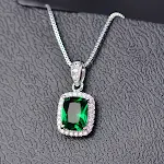 Vierkante zirkonia hanger voor dames. Schitterende sieraden, perfect voor elke outfit. Een stijlvolle toevoeging. — foto 14
