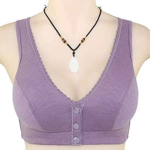 Title 13, Cotton front button bra without steel ring, fea...