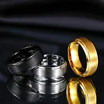 Anel de tungstênio azul largo para homens, durável e moderno. Ideal para uso diário, resistente a riscos e com um visual elegante e sofisticado. — foto 14