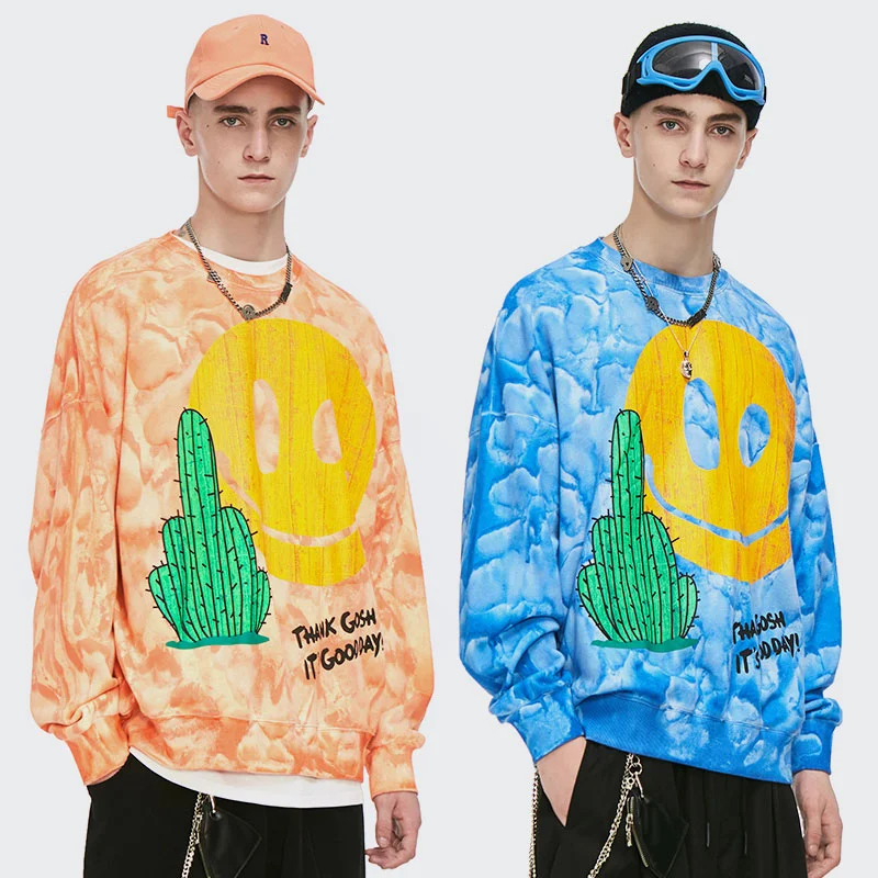 Tie-Dye Sweatshirt Hipster Couple Street Top Men, a stylish and comfortable choice for casual wear, offering a unique de — photo 4