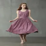 Women's Casual Cross Back Linen Dress — photo 9
