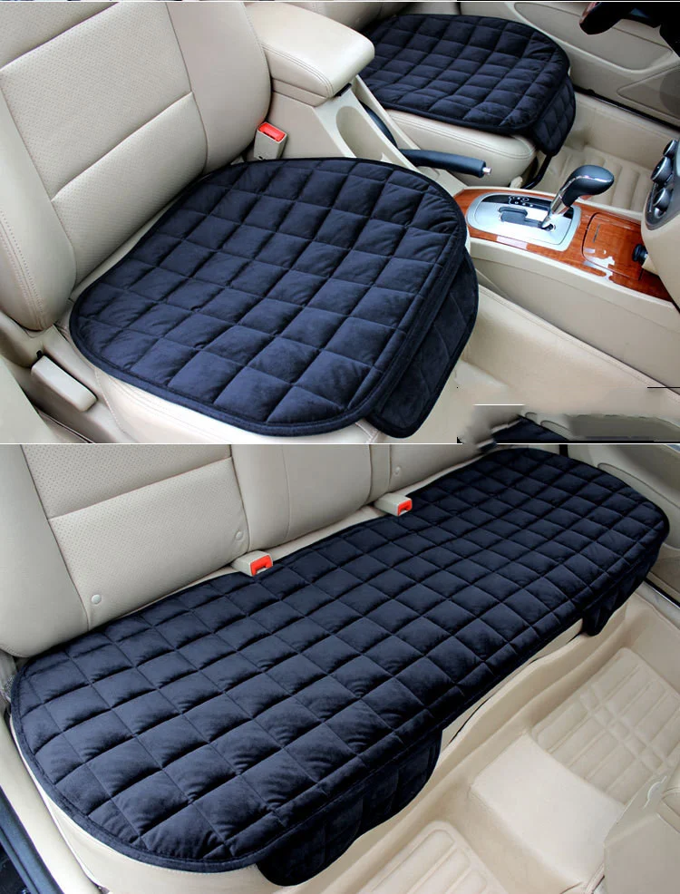 Title 6, Checkered Embroidered Plush Non-slip Car Seat C...