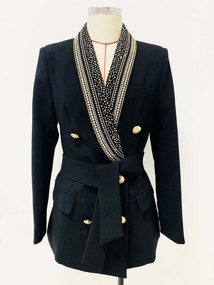 Title 3, Blazer feminino personalizado de comprimento mé...