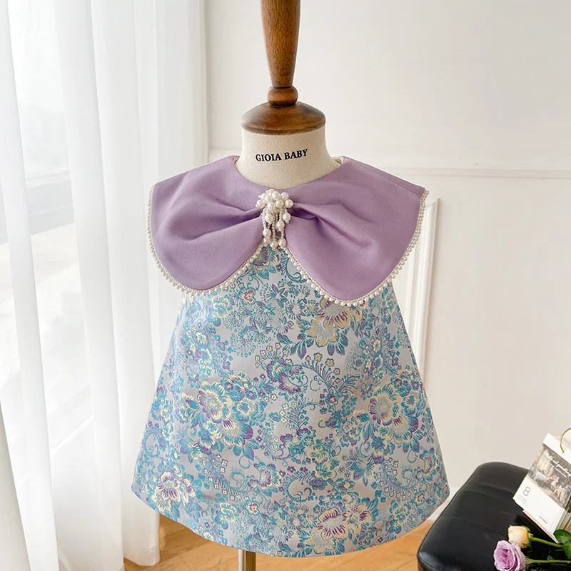 Novo Cheongsam Pequeno para Meninas Fantasia Tang Infantil Vestido de Bebê para um Ano Vestido Ideal para Festas e Celebrações — foto 2