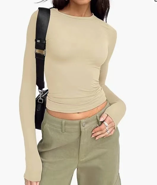 Top Casual da Donna Tinta Unita, Essenziale e Versatile. Perfetto per un Look Quotidiano Comodo e Semplice. Abbinalo Come Vuoi. — foto 11