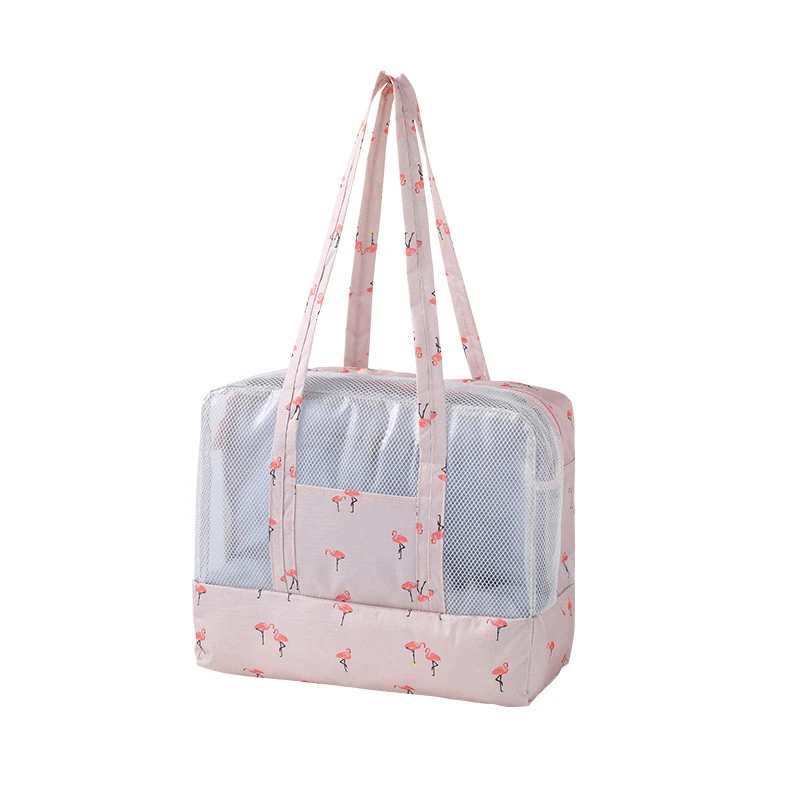Zomer strand badpak opbergtas met droge en natte scheiding, perfect om natte zwemkleding en schone spullen apart te houden. — foto 1