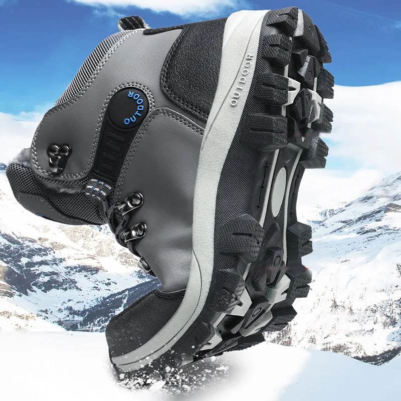Title 4, Winter Snow Boots Men Warm Plush Ankle Boots Hi...