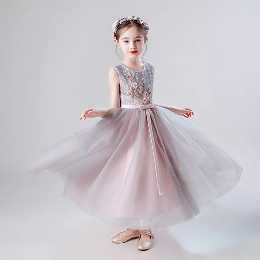 Title 4, Vestido Infantil para Apresentação de Piano com...