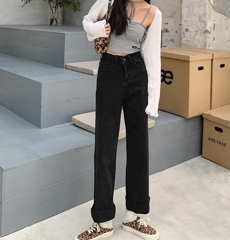 Title 3, Womens Fashion High Waist Ripped Wide Leg Thin...