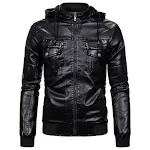 Fleece Lined Warm Leather Jacket with Hood, the perfect winter coat. Stay warm and stylish in this comfortable and durab — photo 3