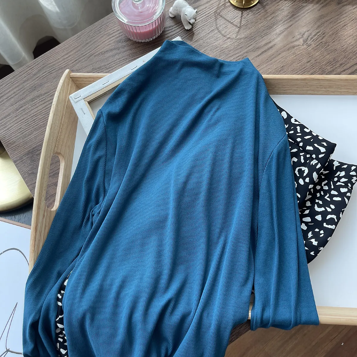 Title 8, Womens Solid Color Round High Neck Short Sleev...