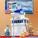 Brinquedos de praia para crianças barco elétrico pesca, diversão aquática segura com vara e peixes flutuantes. — foto 4