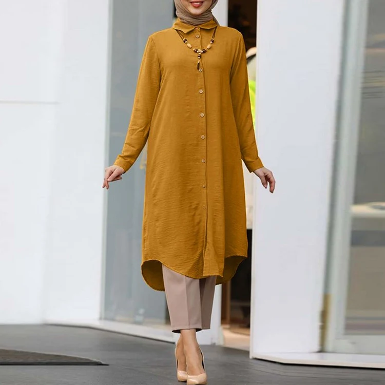 Women's Lapel Casual Button Long Sleeve Shirt — photo 5