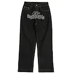 Jeans holgados casuales estilo hip hop americano con estampado de letras para mujer ideales para un look urbano y cómodo. — foto 5