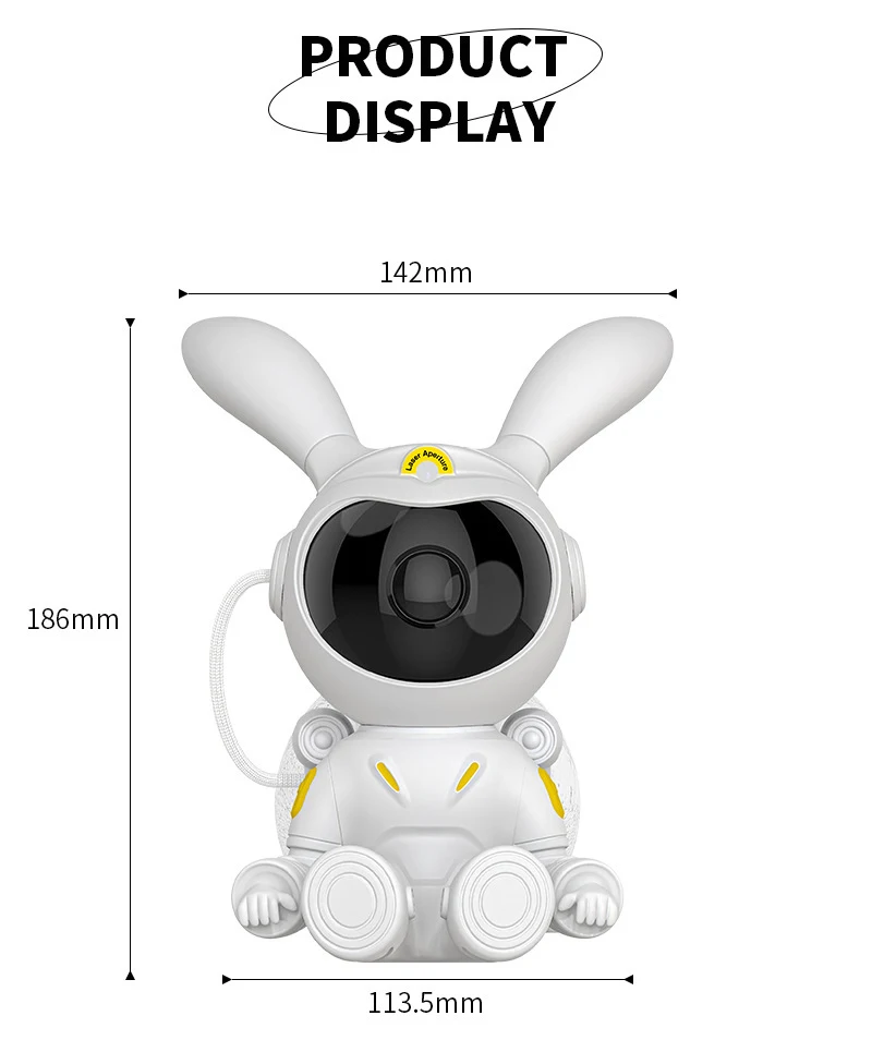 Title 9, Bedroom Bedside Moon Rabbit Starry Sky Projecti...
