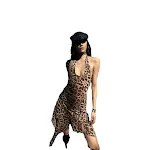 Leopard Print American Retro Millennium Hot Girl Dress for a bold statement. Perfect for parties, events, and a stylish, — photo 3