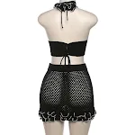 Conjunto de Saia Tricô com Laço e Amarração Fashion para Mulheres. Ideal para um visual elegante e confortável, perfeito para diversas ocasiões. — foto 15