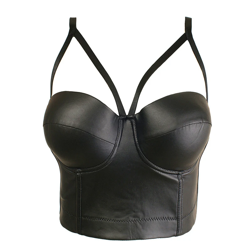 Cross Border European And American Matte PU Bra Small Chest Trendy Dancer European And American Vest Short Navel Women's — photo 5