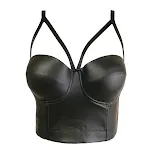 Cross Border European And American Matte PU Bra Small Chest Trendy Dancer European And American Vest Short Navel Women's — photo 5