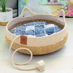 Cat Nest Summer Cool Rattan Cat Scratch Board, Cooling Bed, Durable and Comfortable, Perfect for Hot Weather, Provides a — photo 16