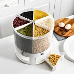 Rotatable Multi-functional Food Storage Box, Dividing Rice Bucket Household, Insect and Moisture Proof Grains Organizer — photo 4