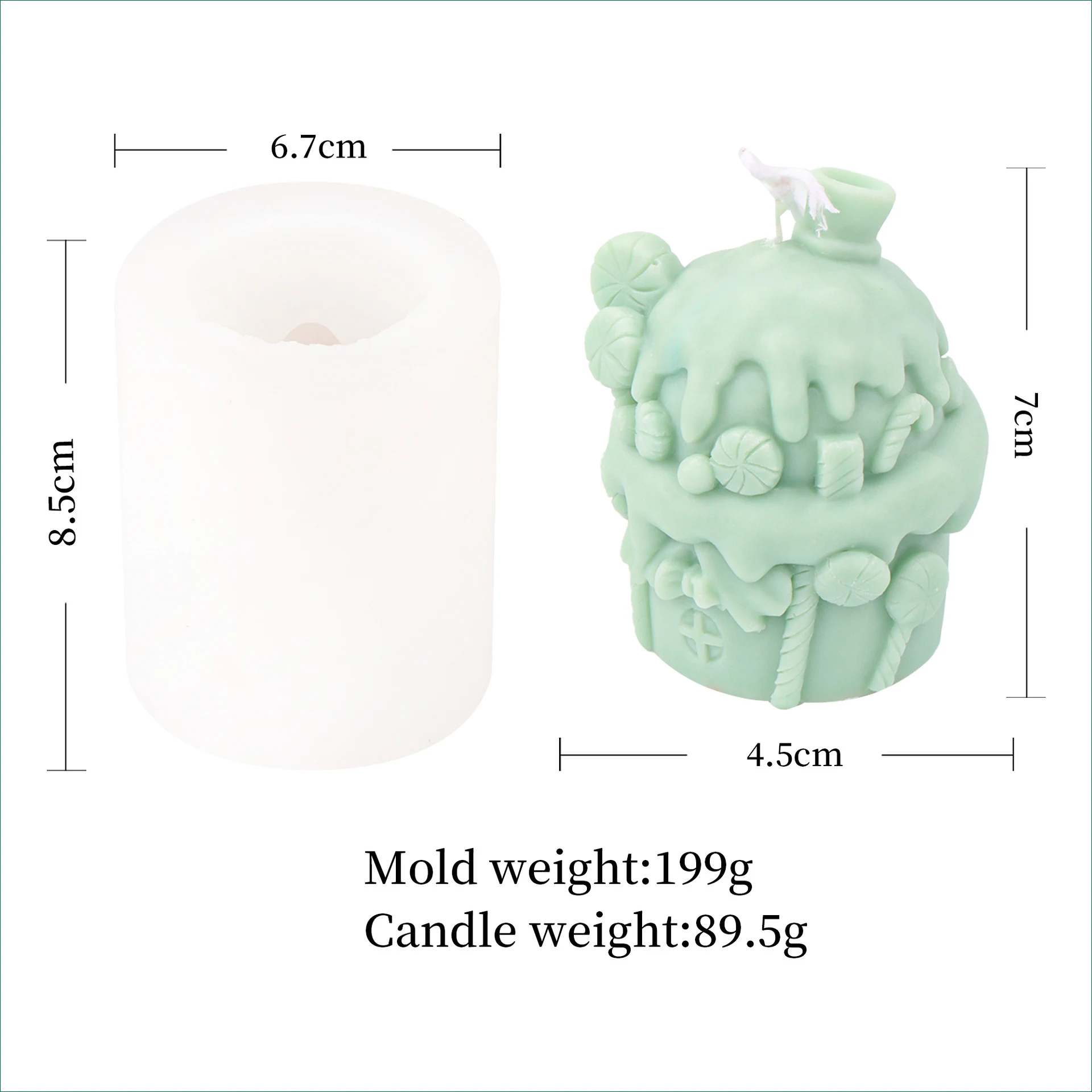 Title 1, Molde de silicona para velas de helado con form...