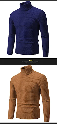 Title 17, Retro Simple High Collar Bottoming Sweater for ...