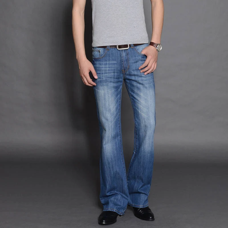 Title 5, Mens Flared Long Loose Fit Jeans Comfortable a...