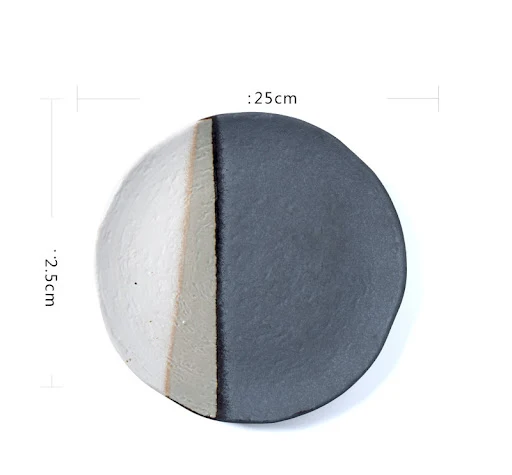 Title 3, Retro Thick Ceramic Round Plate, Square Plate, ...