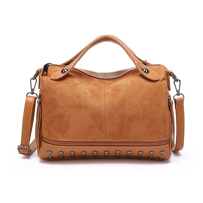 Fashionable women's retro rivet handbag. All-match design with a frosted finish, perfect for any outfit and occasion. A — photo 2